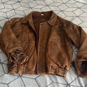 Early 90’s Michael Hoban North Beach bomber leather jacket